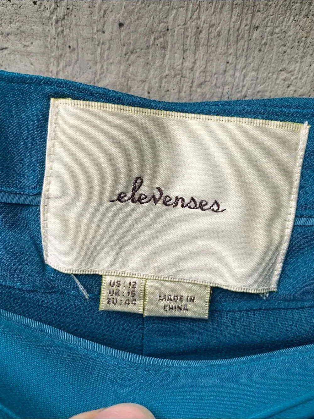 Anthropologie Elevenses Wide Leg Palazzo 100% Silk Pants Teal Blue Size 12